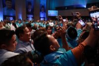 Ketua Umum Partai Gerindra Prabowo Subianto di acara di acara deklarasi Partai Gelora di Djakarta Teater, Jakarta. (Instagram.com/@prabowo)