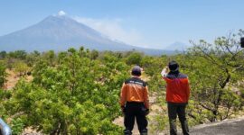 Pusat Pengendalian Operasi Kabupaten Karangasem melaporkan karhutla terjadi di kawasan lereng Gunung Agung. (Dok. BNPB)