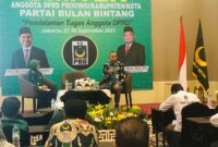 Direktur Sosialisasi dan Kampanye Antikorupsi KPK, Amir Arief Saat Menjadi Narasumber Bimtek DPRD Provinsi, Kabupaten, dan Kota DPP Partai Bulan Bintang di Swiss-Belresidences, Jakarta, Rabu (29/9). (DPP PBB)