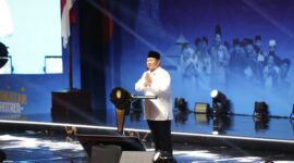 Menteri Pertahanan Prabowo Subianto saat menghadiri sarasehan Kemandirian Pesantren di JIExpo Kemayoran, Jakarta. (Dok. Tim Media Prabowo)