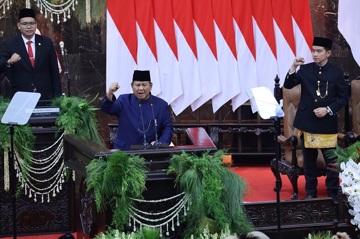Pidato perdana Presiden RI, Prabowo Subianto. (Dok. Tim Media Prabowo)
